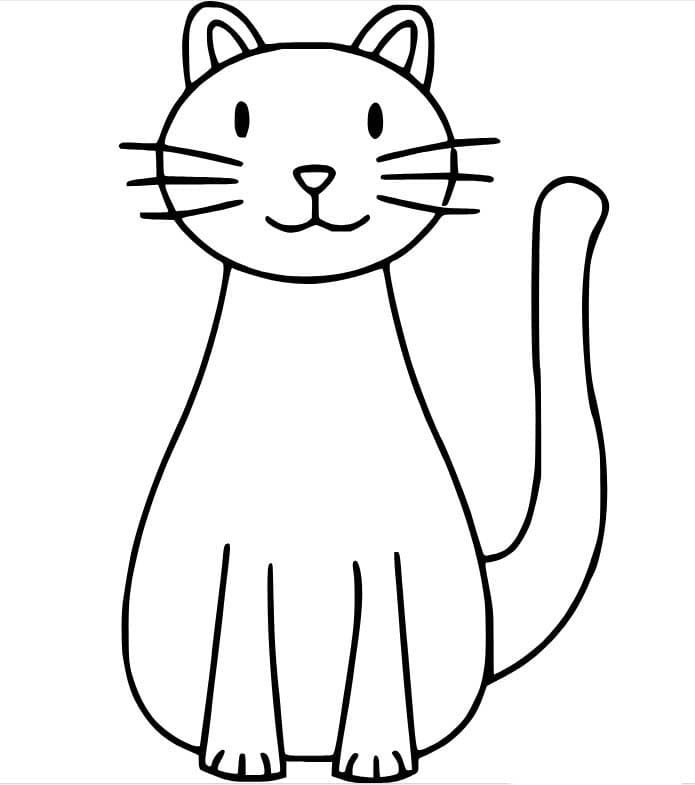 매우 단순한 고양이 coloring page