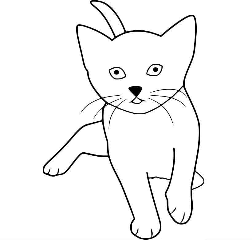 매우 쉬운 고양이 coloring page