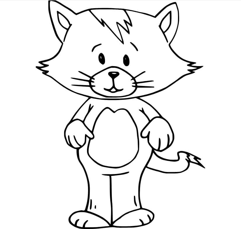 만화 고양이 서 있는 coloring page