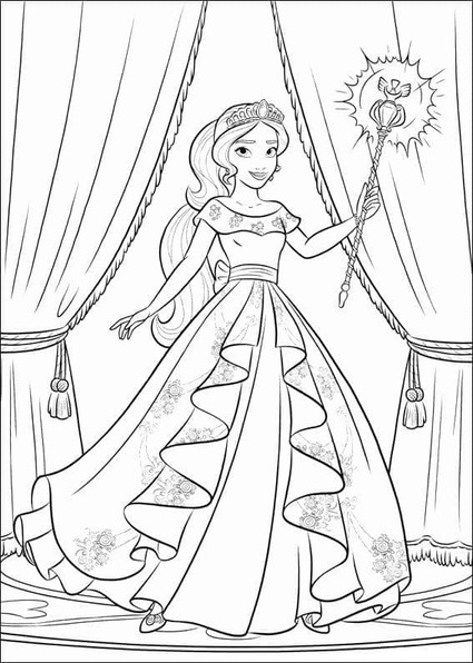 놀라운 공주 엘레나 coloring page