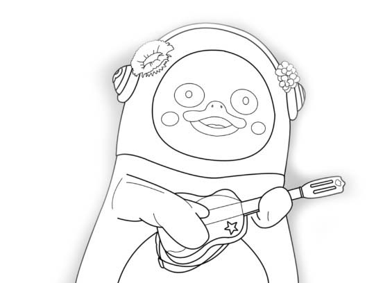 펭수는 피아노를 친다 coloring page