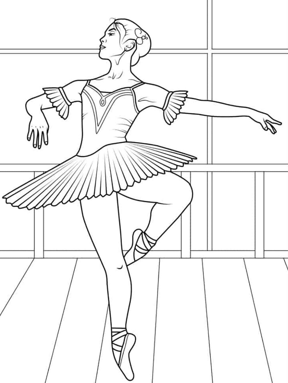 프린트 발레리나 coloring page