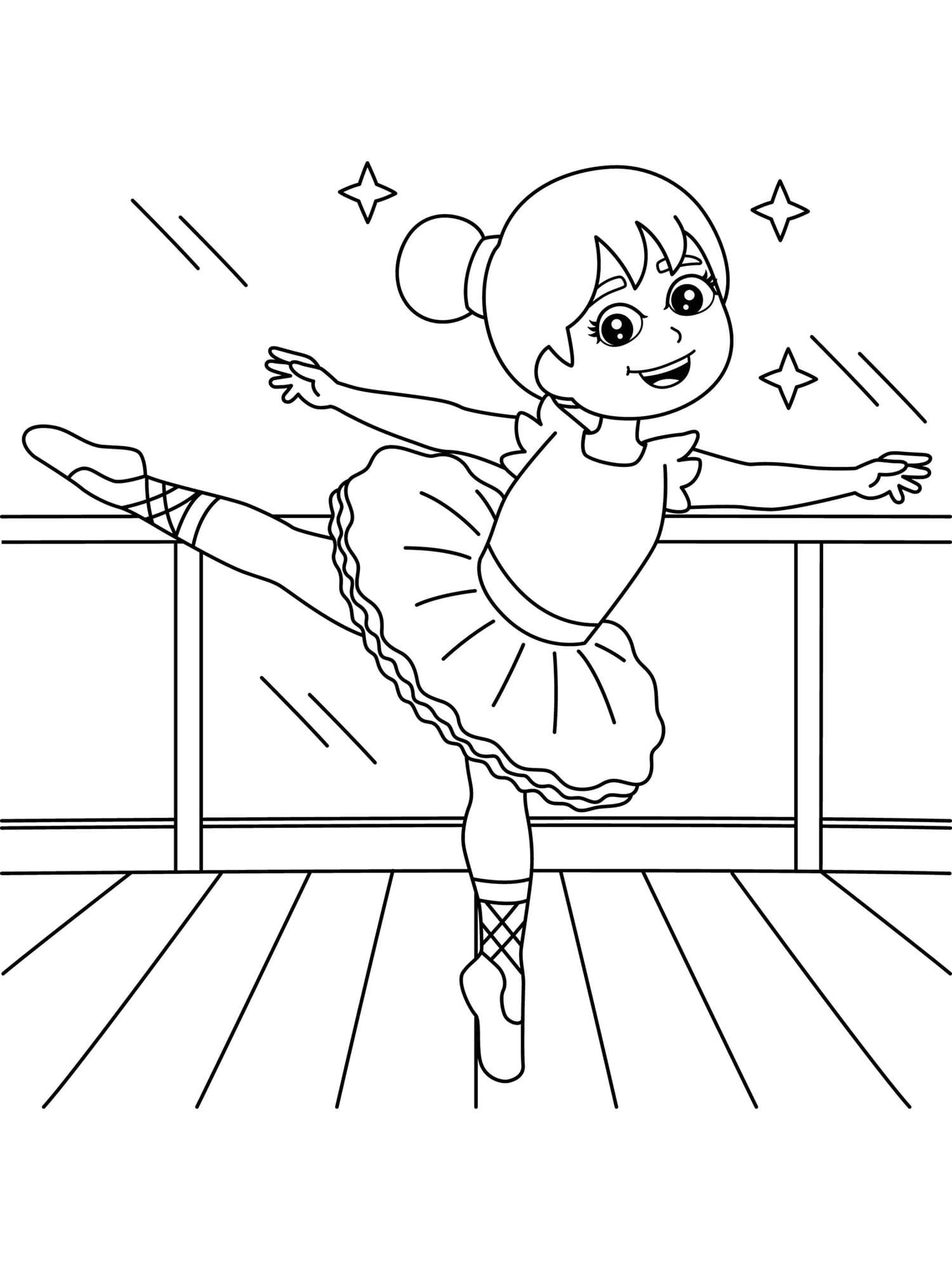 사랑스러운 발레 댄서 coloring page