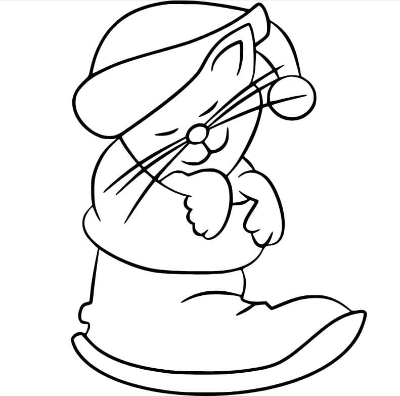 스타킹 속의 고양이 coloring page