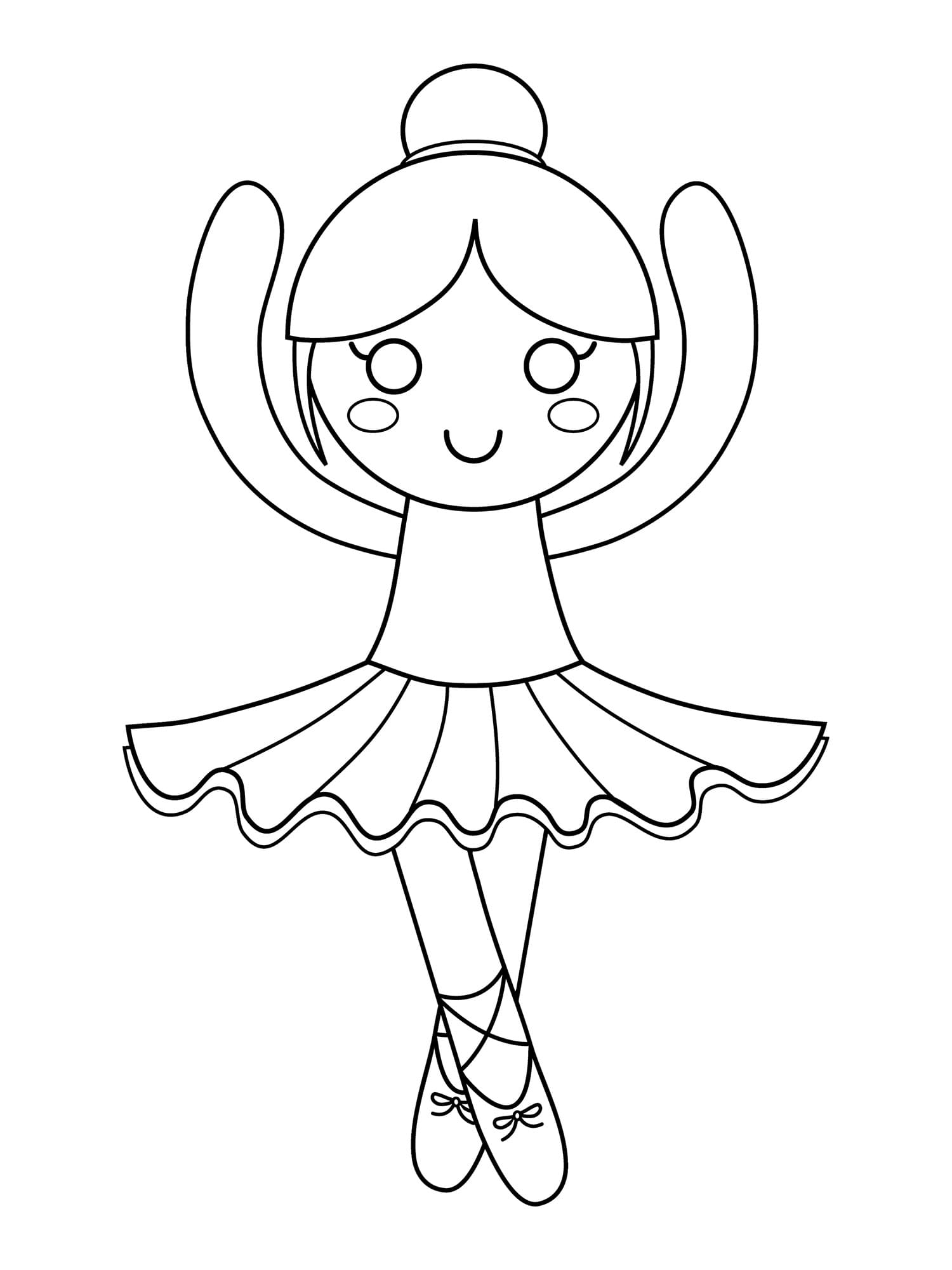 심플 발레 댄서 coloring page