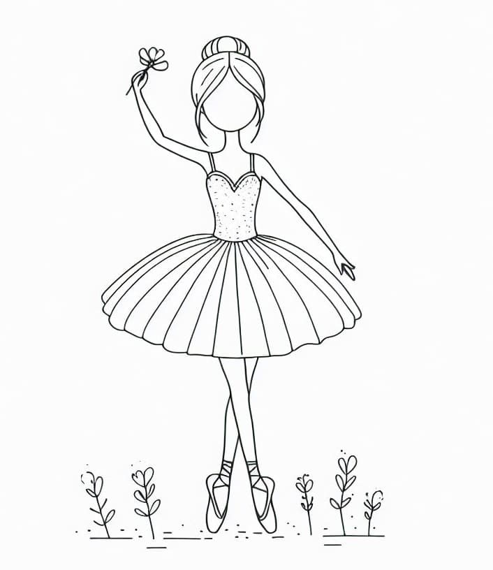 심플 발레리나 coloring page