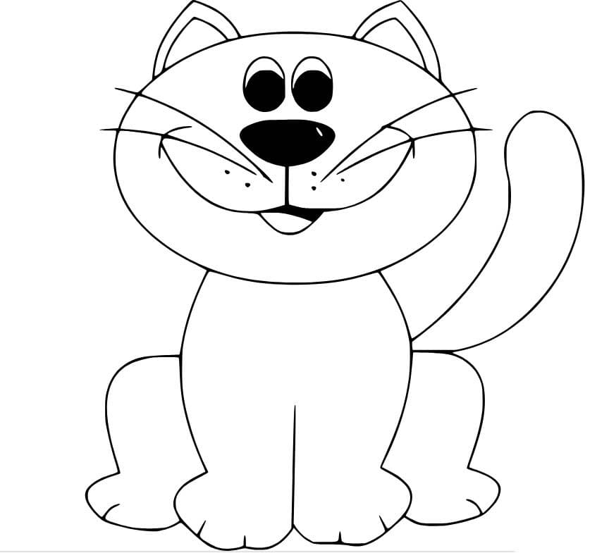 심플 뚱뚱한 고양이 coloring page