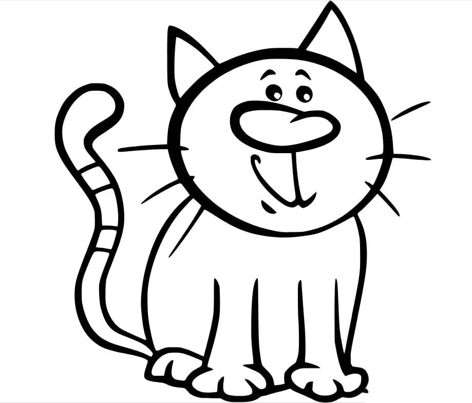 심플하고 재밌는 고양이 coloring page