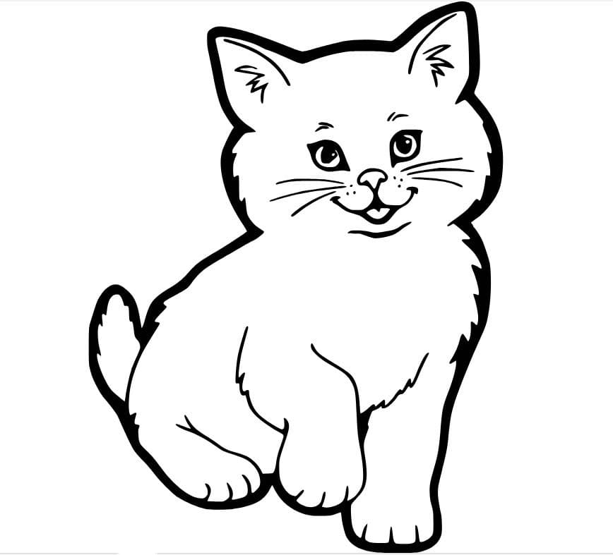 심플한 작은 고양이 coloring page