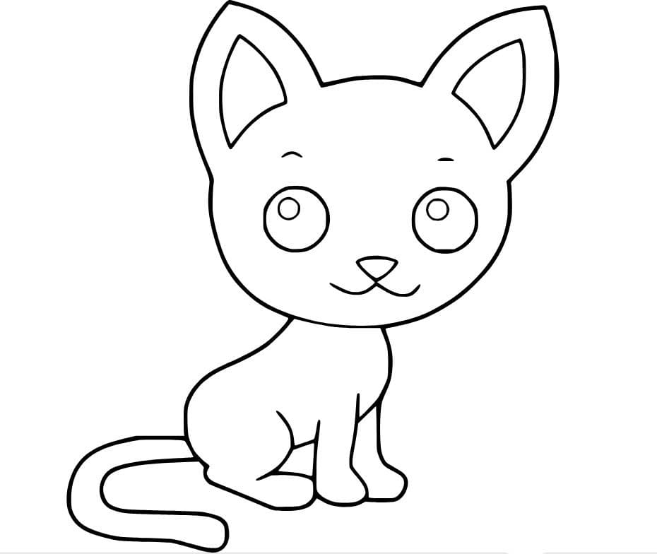 쉬운 만화 고양이 coloring page