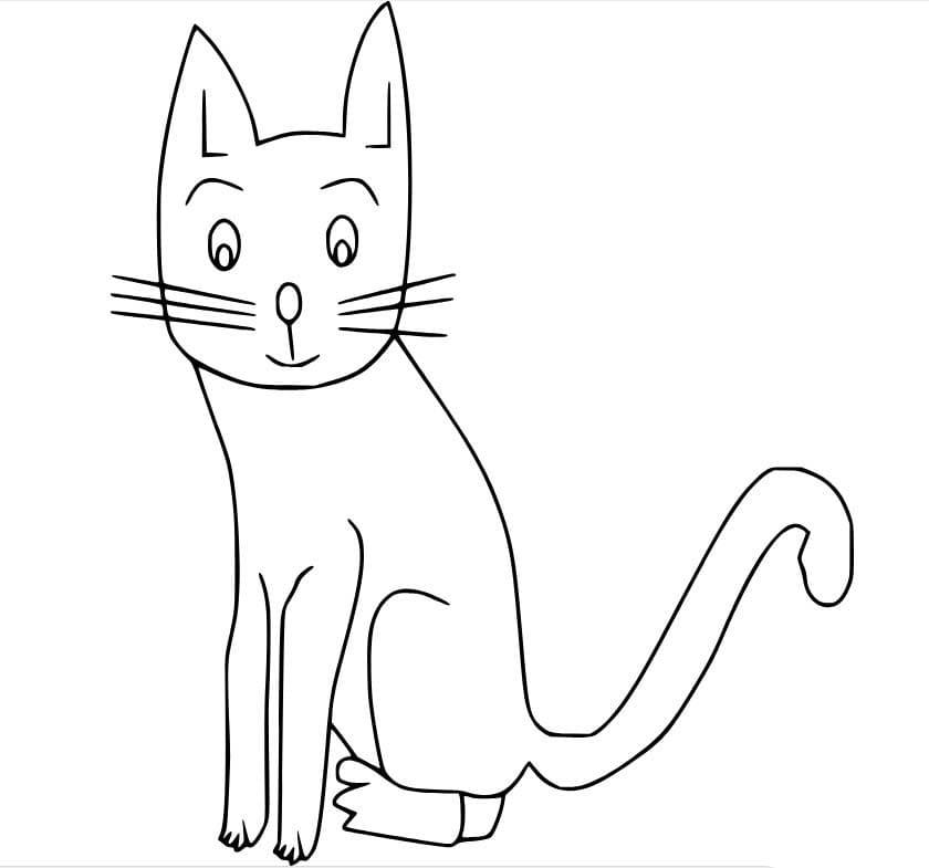 쉬운 웃긴 고양이 coloring page