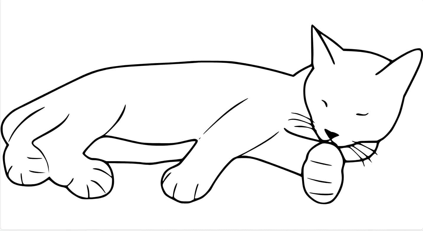 땅 위의 쉬운 고양이 coloring page