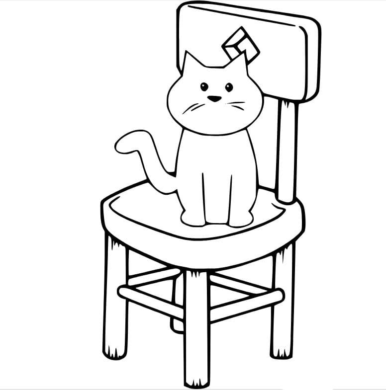 의자 위의 고양이 무료 coloring page