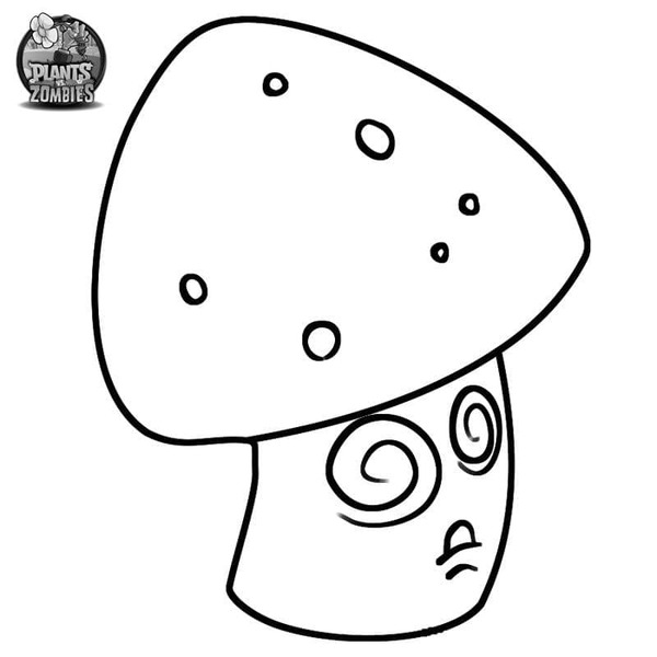 식물 대 좀비 최면버섯 coloring page