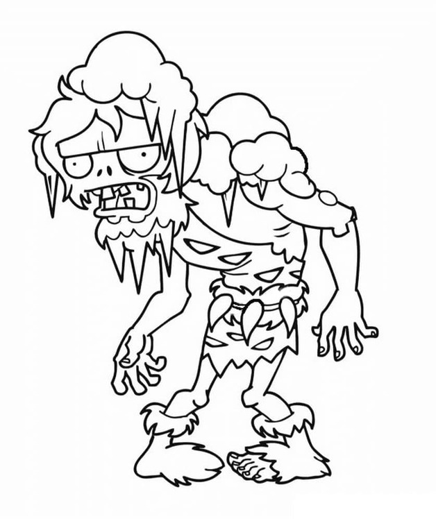 식물 대 좀비 두뇌 동결 coloring page