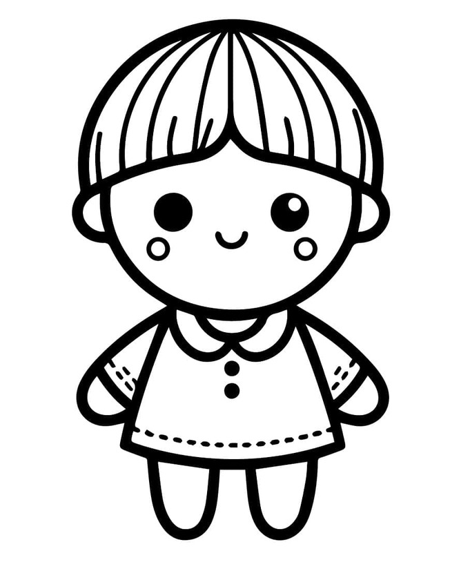 아이들의 인형 coloring page