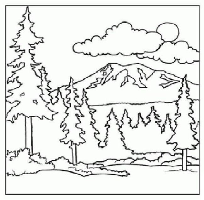 아름다운 산을 그리다 coloring page