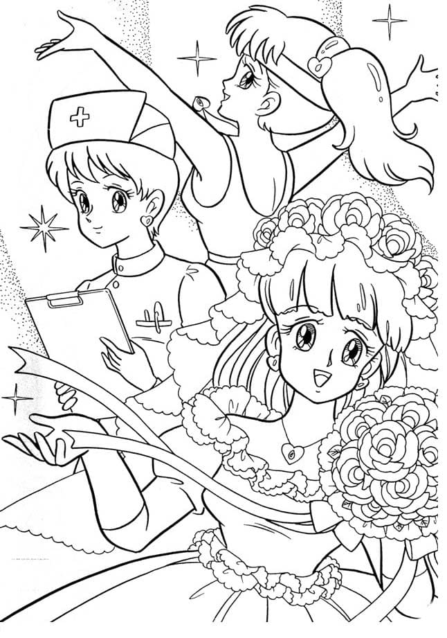 그리다 미소 짓다요술공주 밍키 coloring page