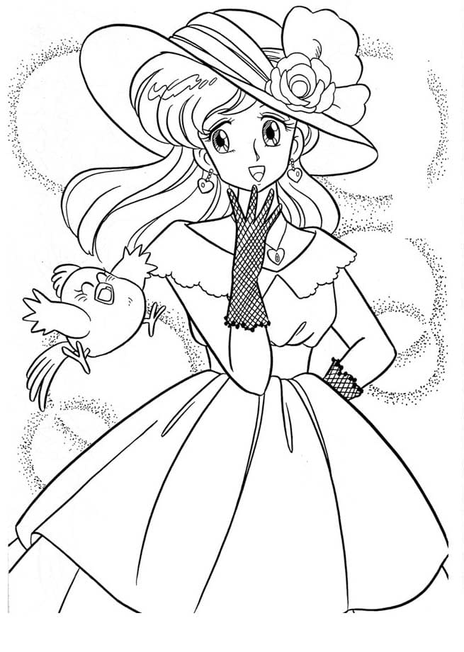 그리다 요술공주 밍키 행복하다 coloring page