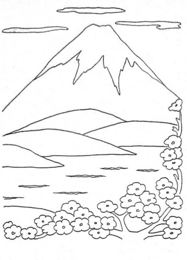 기본 산 coloring page