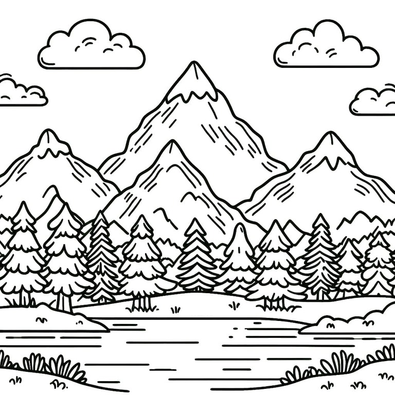 굉장한 산 coloring page