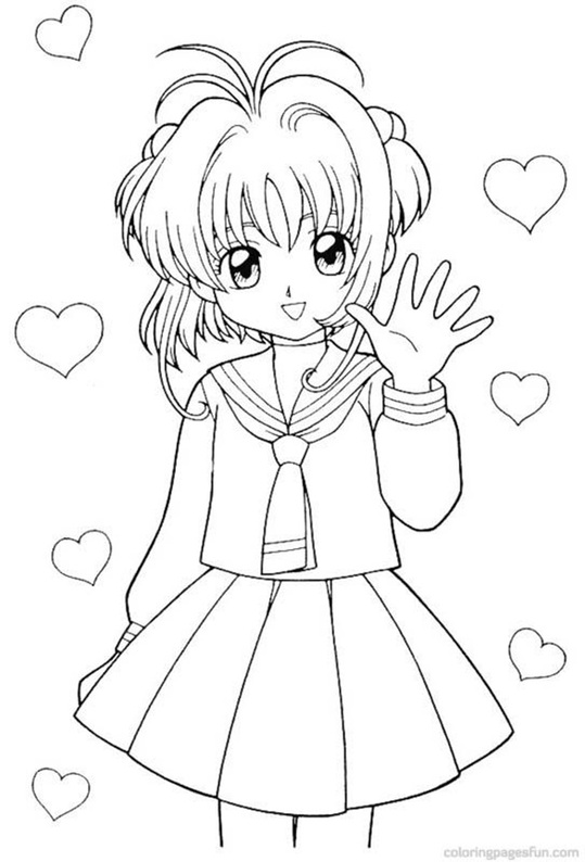 이미지 카드캡터 사쿠라 귀엽다 coloring page