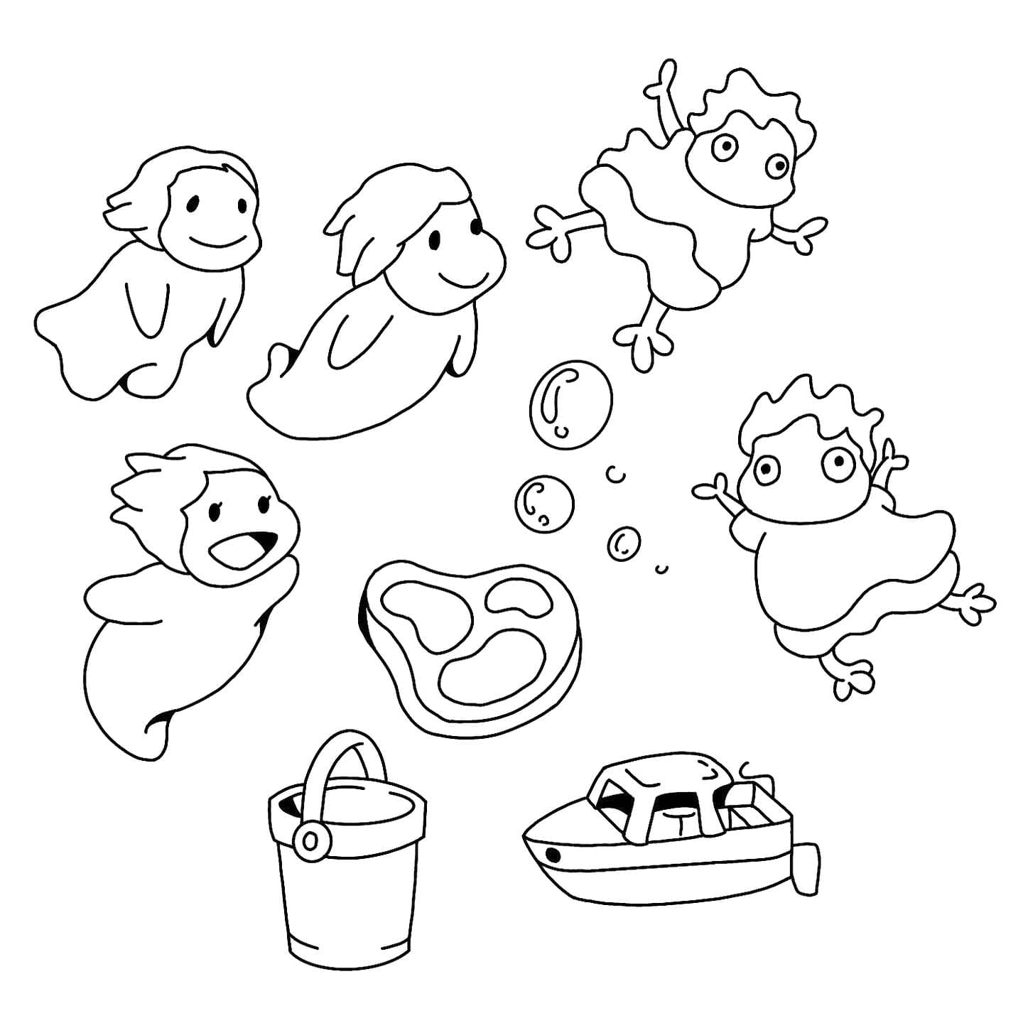 이미지 포뇨 coloring page