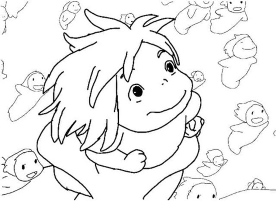 이미지 사랑스러운 포뇨 coloring page