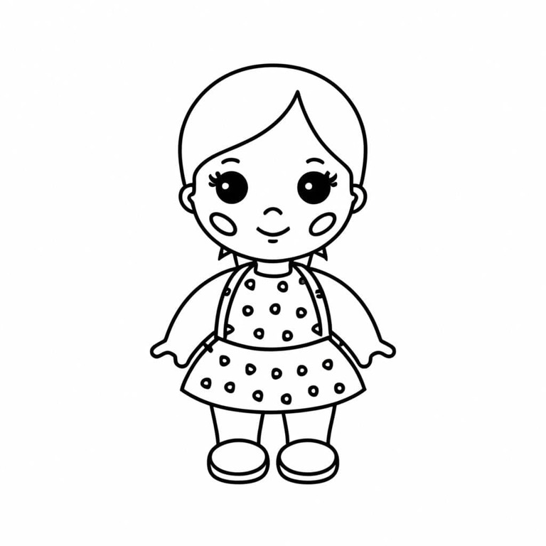 인형 아이들 coloring page