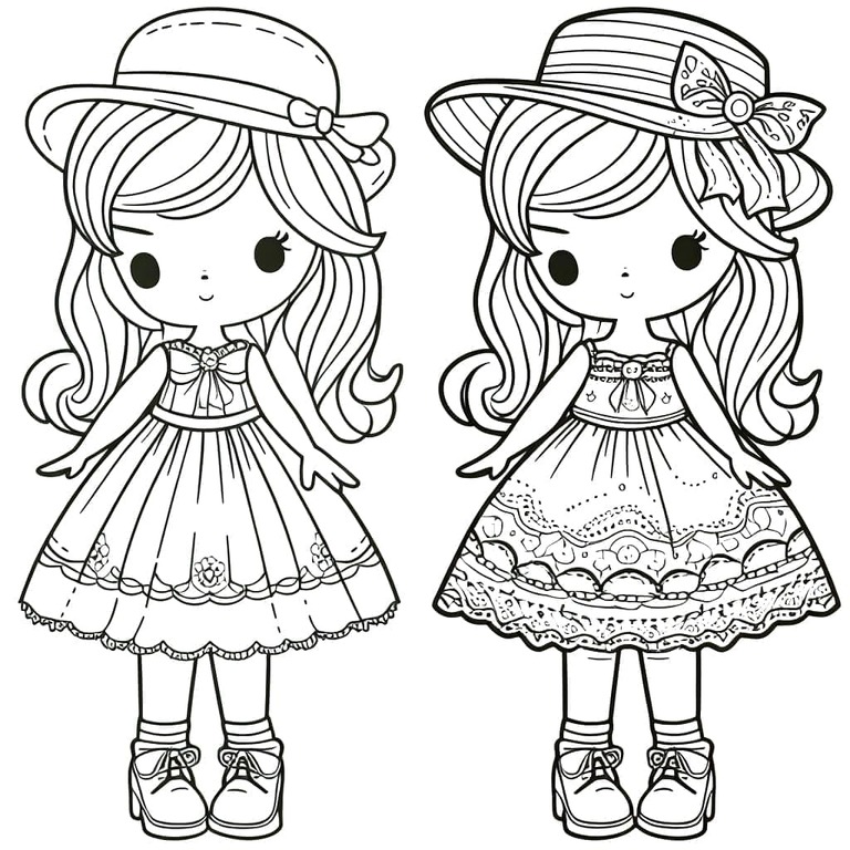 인형 그리기 아주 좋음 coloring page