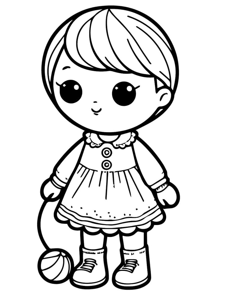 인형 그리기 기본 coloring page