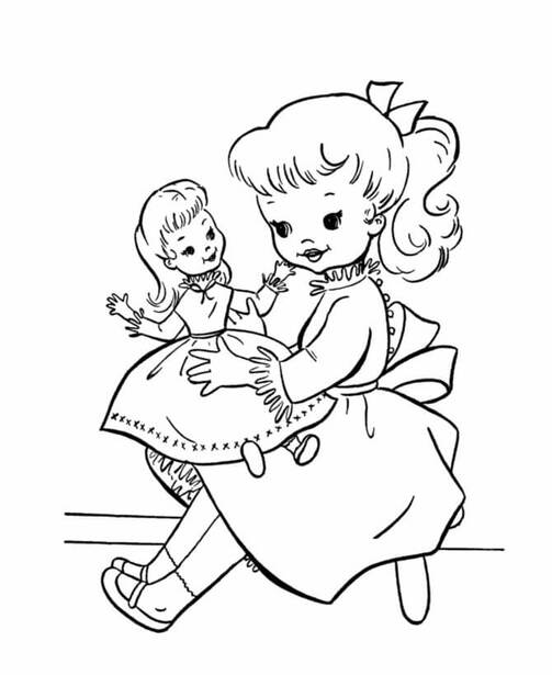 인형 그리기 및 어린이 무료 coloring page