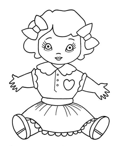 인형 심플 coloring page