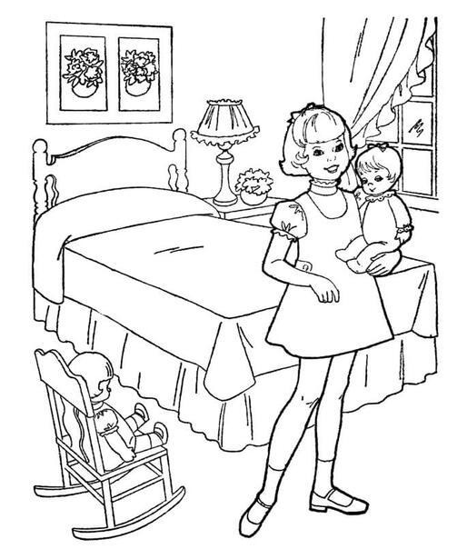 인쇄 가능한 인형 그리기 coloring page