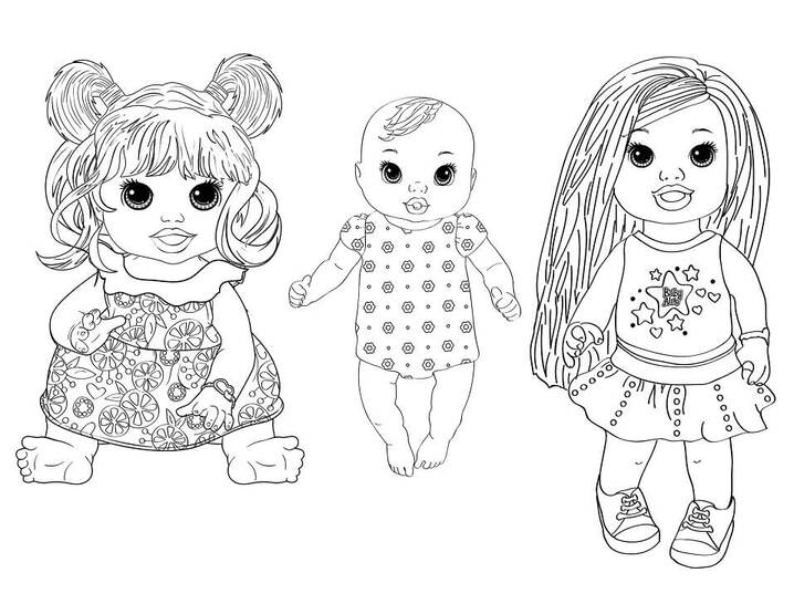 인쇄 가능한 무료 인형 coloring page