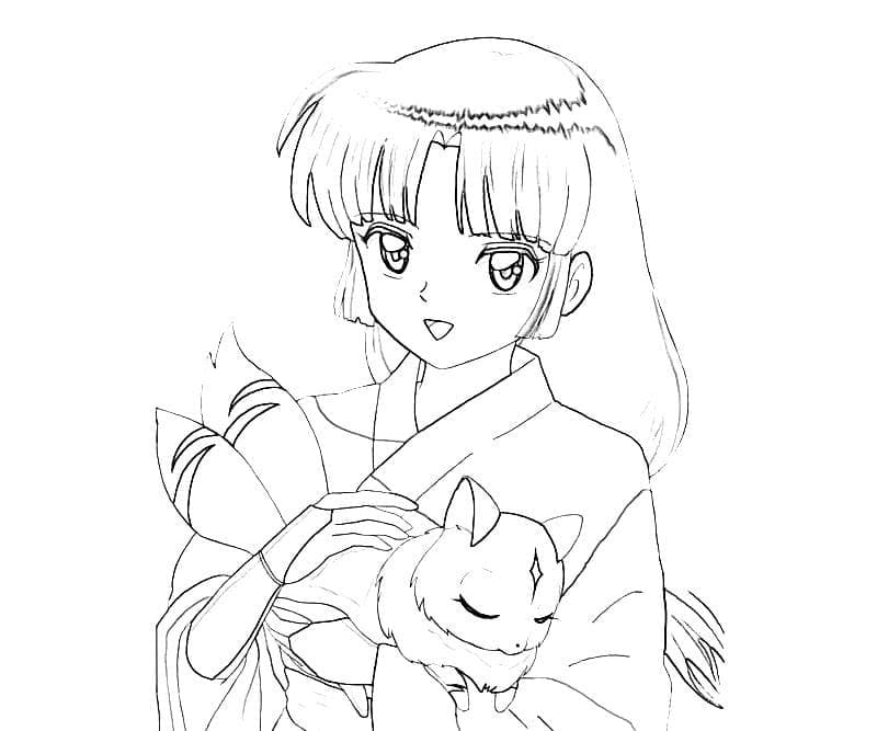 이누야샤의 산고와 키라라 coloring page