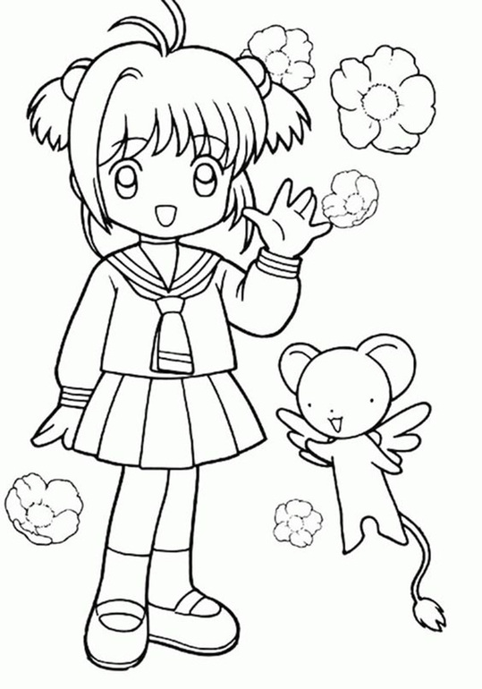 카드캡터 사쿠라 치비 coloring page