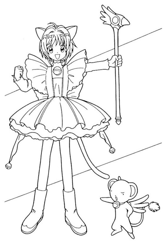 카드캡터 사쿠라 행복해 coloring page