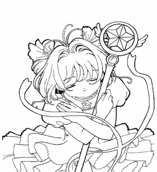 카드캡터 사쿠라 무료 인쇄 가능 coloring page