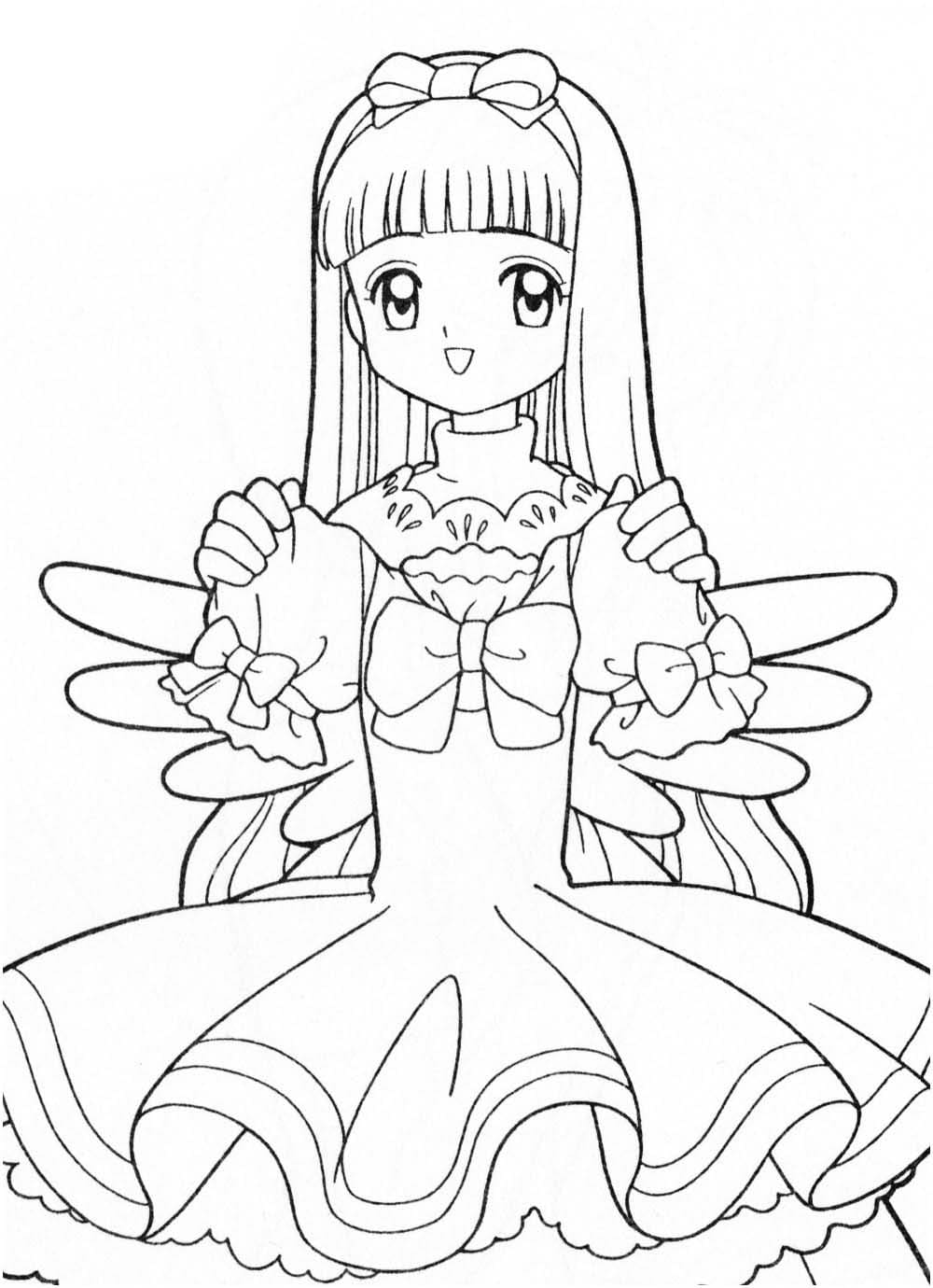 카드캡터 사쿠라 프린트 가능 그리기 coloring page