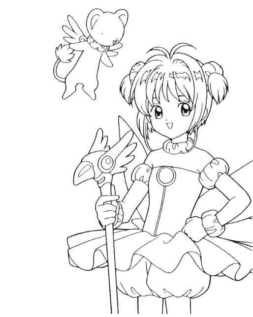 카드캡터 사쿠라 쉬움 coloring page