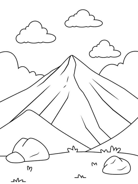 매우 쉬운 산 coloring page