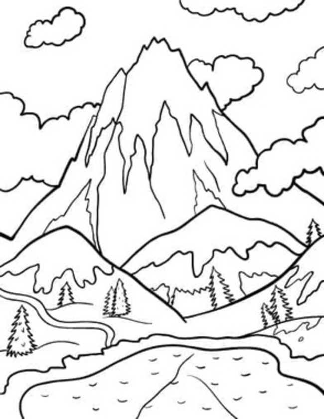 멋진 산 coloring page