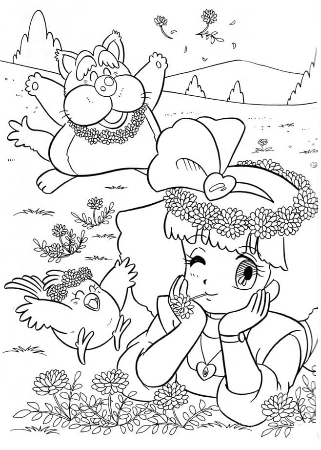 무료 요술공주 밍키 기초적인 coloring page