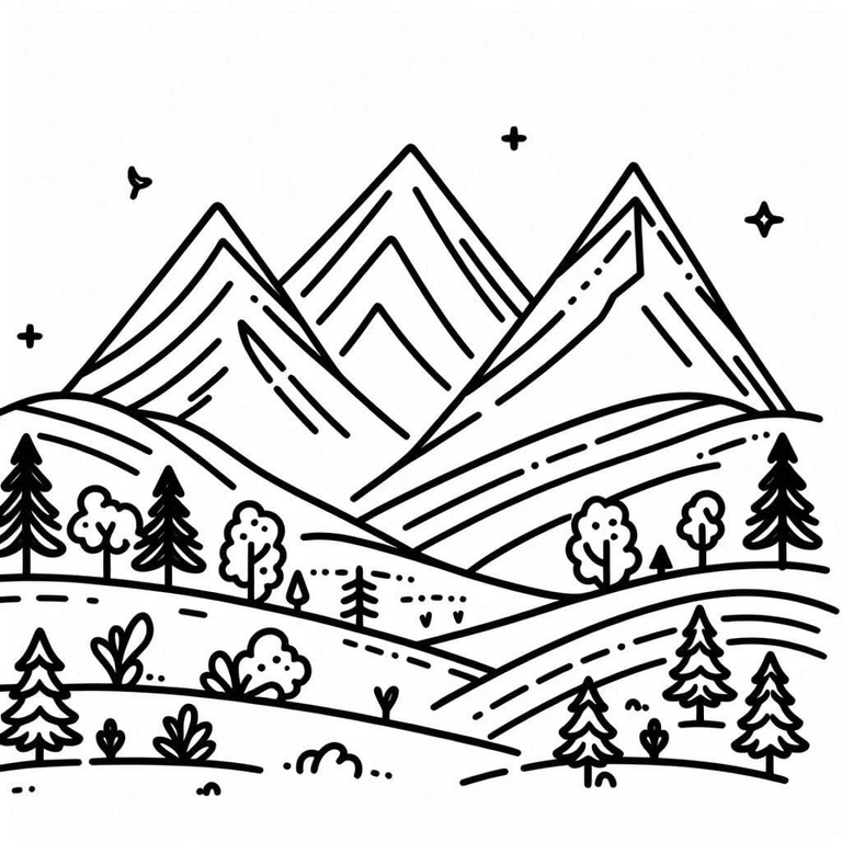 놀라운 산들 coloring page