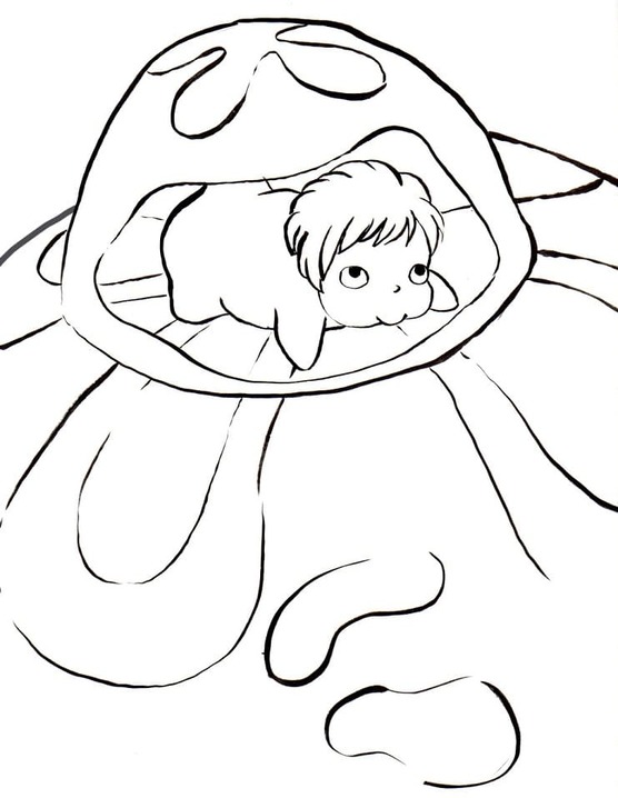 포뇨와 해파리 coloring page