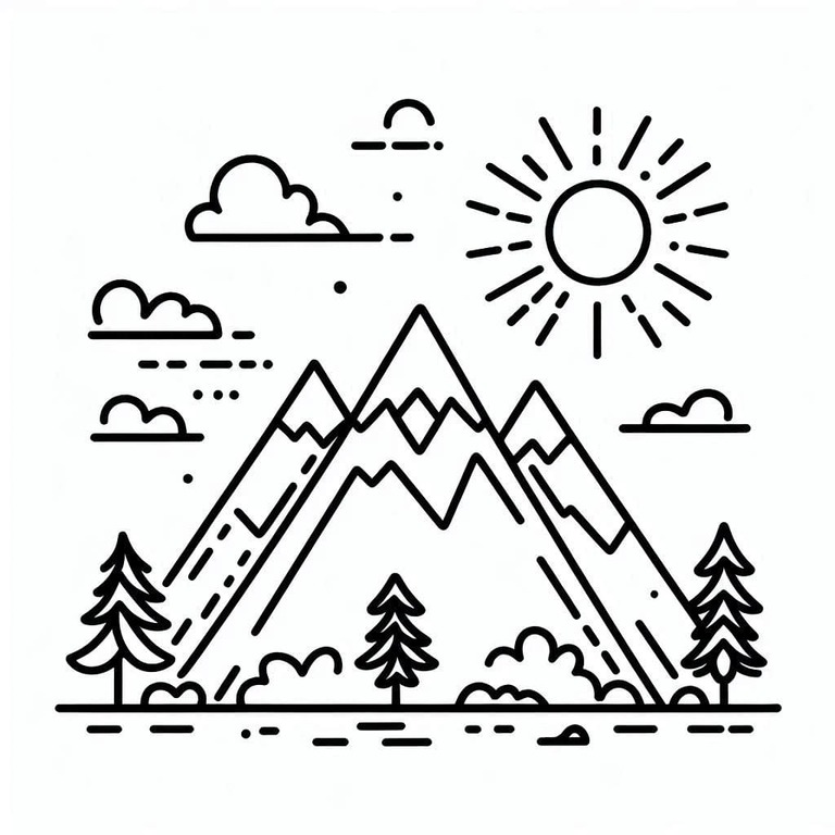 산에서 인쇄까지 coloring page