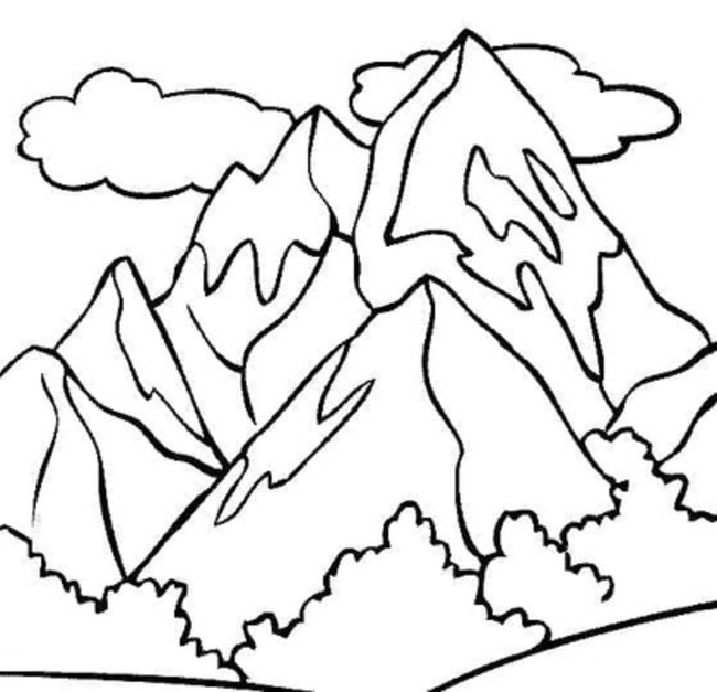 산을 무료로 그리세요 coloring page