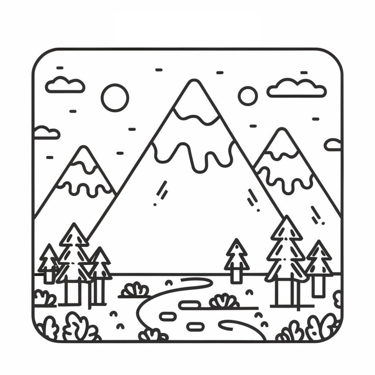 산 사진 coloring page