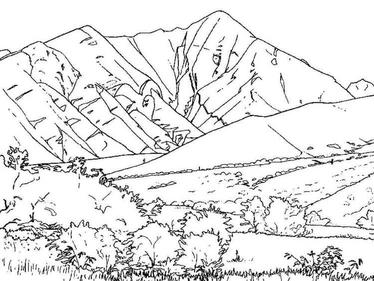 산의 그림 coloring page